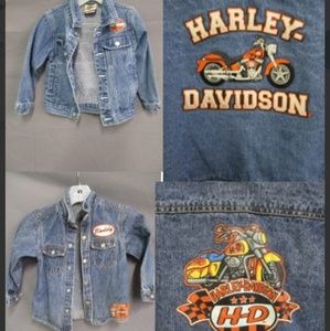 (2) Vtg Harley Davidson Denim Jackets